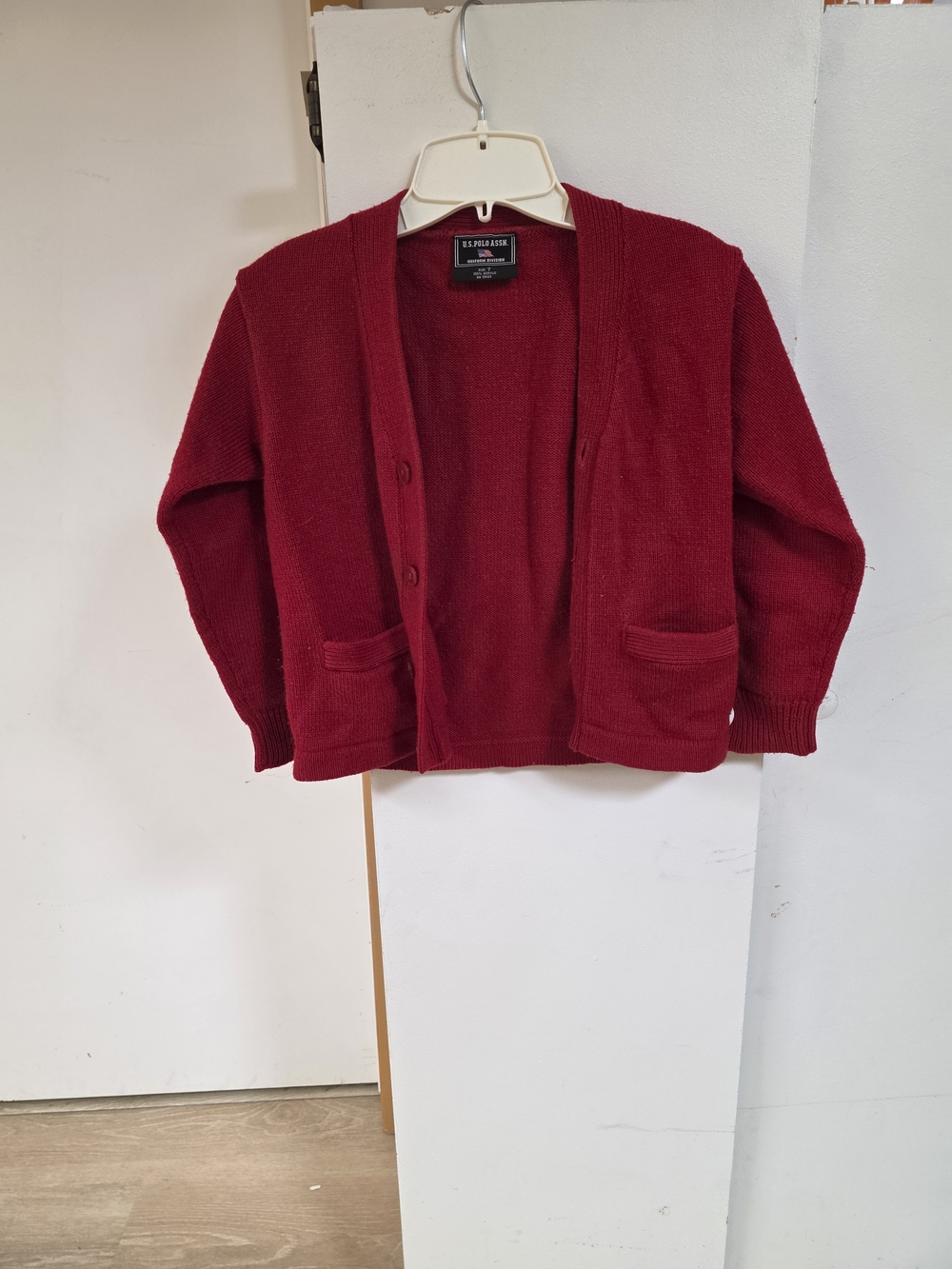 U.S. Polo Assn. Kids Red Cardigan Sweater